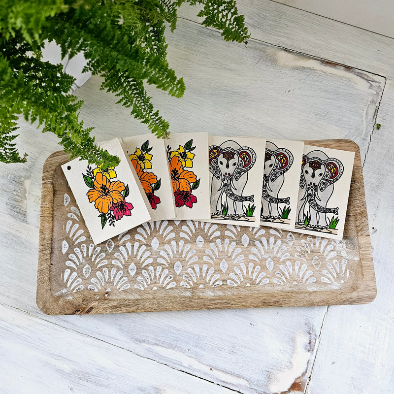 Elephant and Flowers Gift Tags