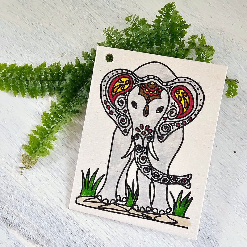 Elephant and Flowers Gift Tags