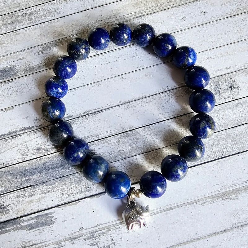 Amazonite Elephant Charm Bracelet